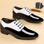 Patent Style Pointed-Toe Oxford Dress Shoes