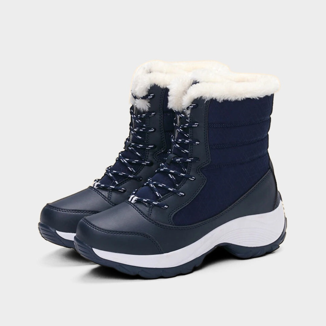 Winter Ankle Snow Boots with Faux Fur Lining and Platform Grip Sole