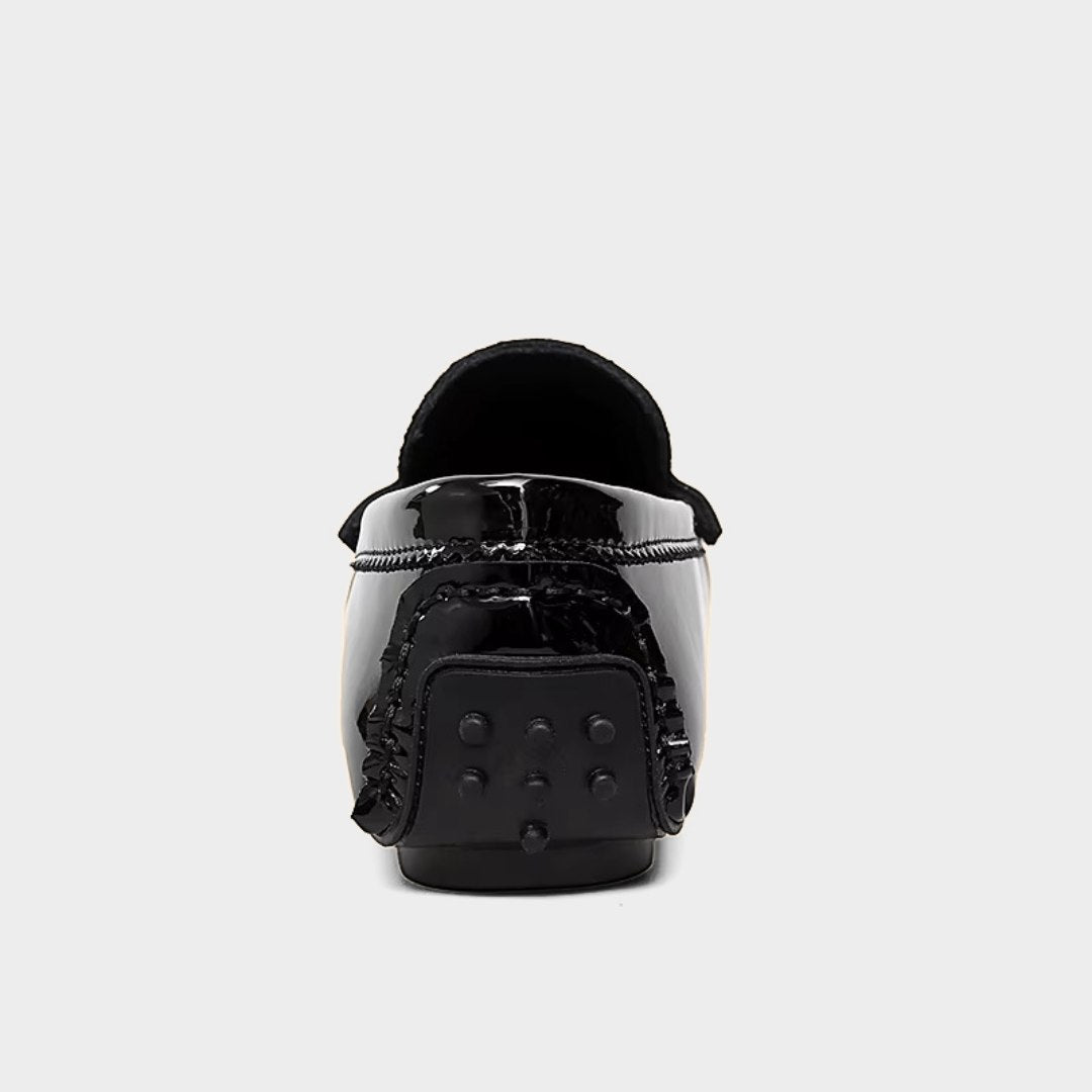 Glossy Leather Slip-On Penny Loafers with Soft Sole