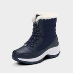 Winter Ankle Snow Boots with Faux Fur Lining and Platform Grip Sole