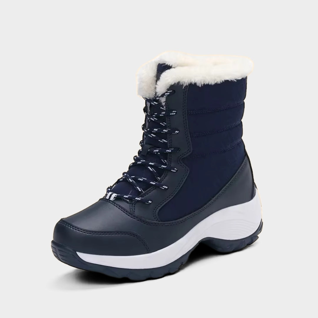Winter Ankle Snow Boots with Faux Fur Lining and Platform Grip Sole