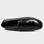 Glossy Leather Slip-On Penny Loafers with Soft Sole