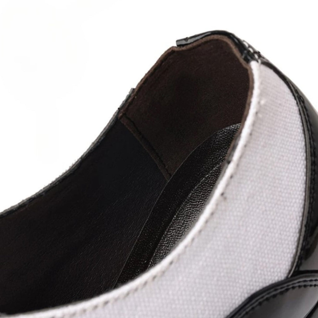 Patent Style Pointed-Toe Oxford Dress Shoes