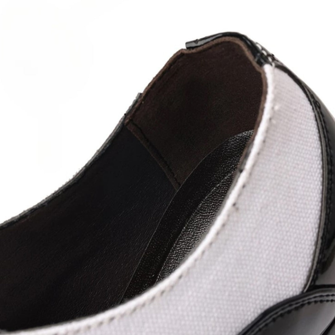 Patent Style Pointed-Toe Oxford Dress Shoes