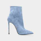 Suede Stiletto Ankle Boots with Pointed Toe
