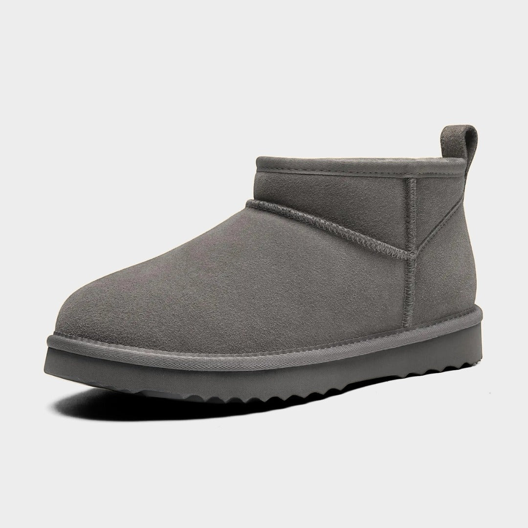 Suede Ankle Slip-On Winter Lounge Boots with Plush Lining
