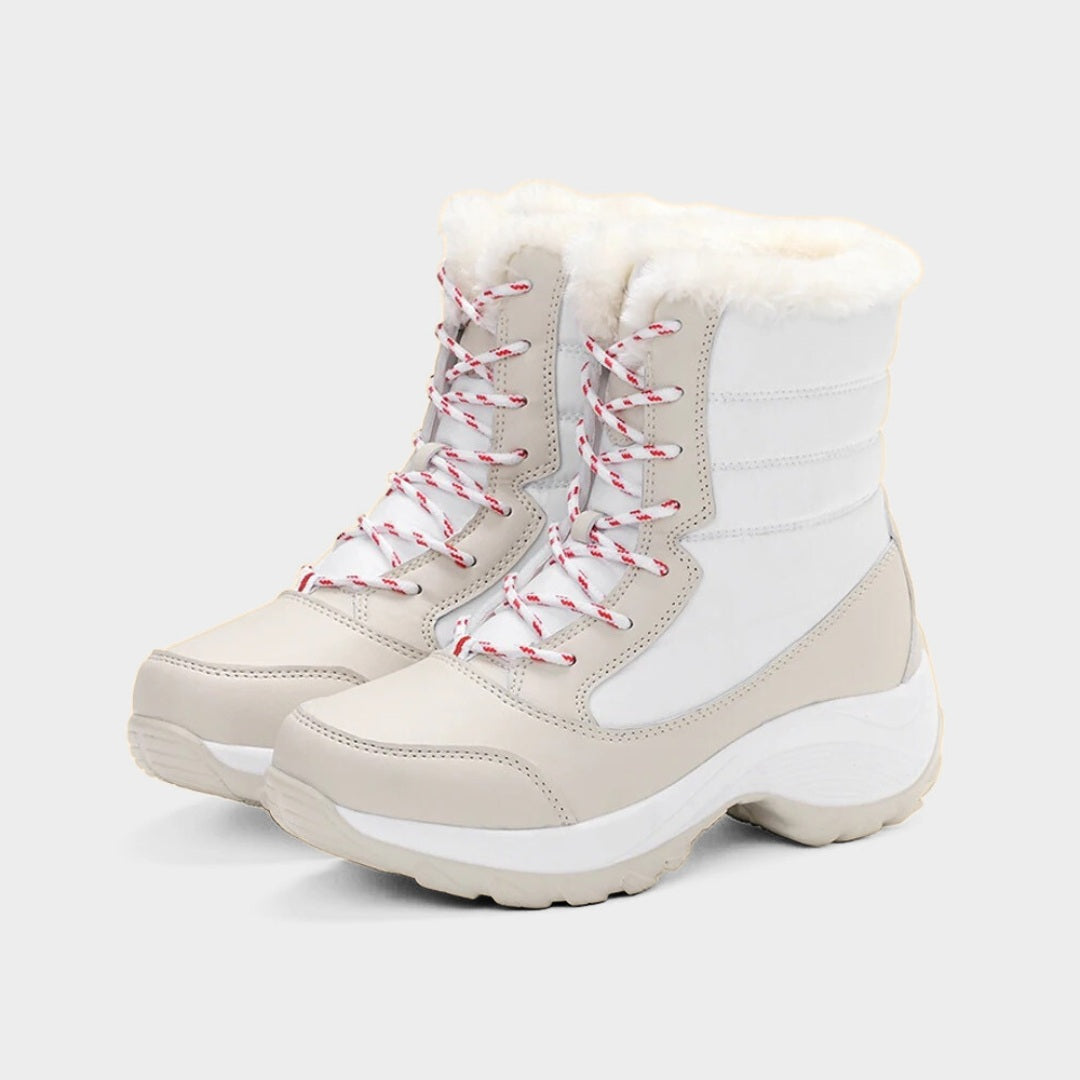 Winter Ankle Snow Boots with Faux Fur Lining and Platform Grip Sole