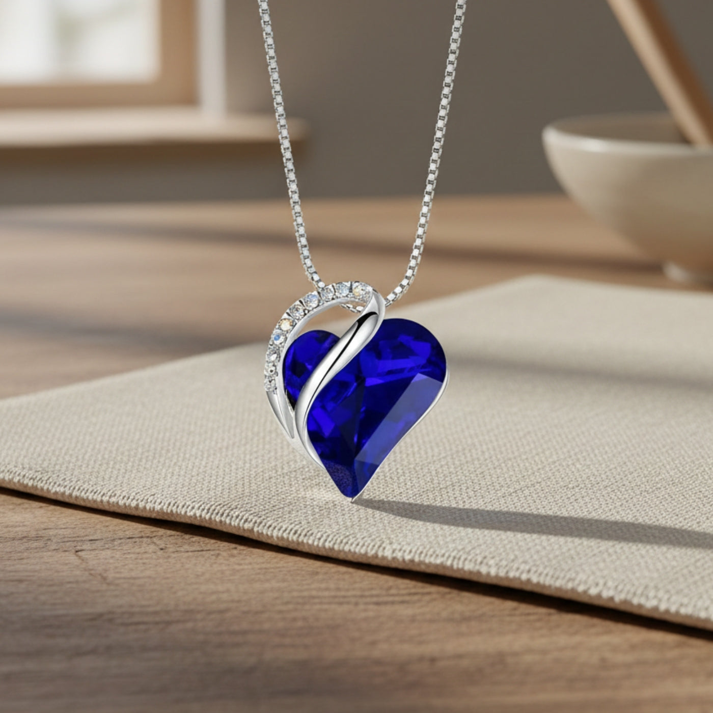 Infinity Heart Sapphire Necklace