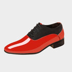 Patent Style Pointed-Toe Oxford Dress Shoes