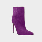 Suede Stiletto Ankle Boots with Pointed Toe