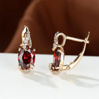 Gold Crimson Twilight Drop Earrings