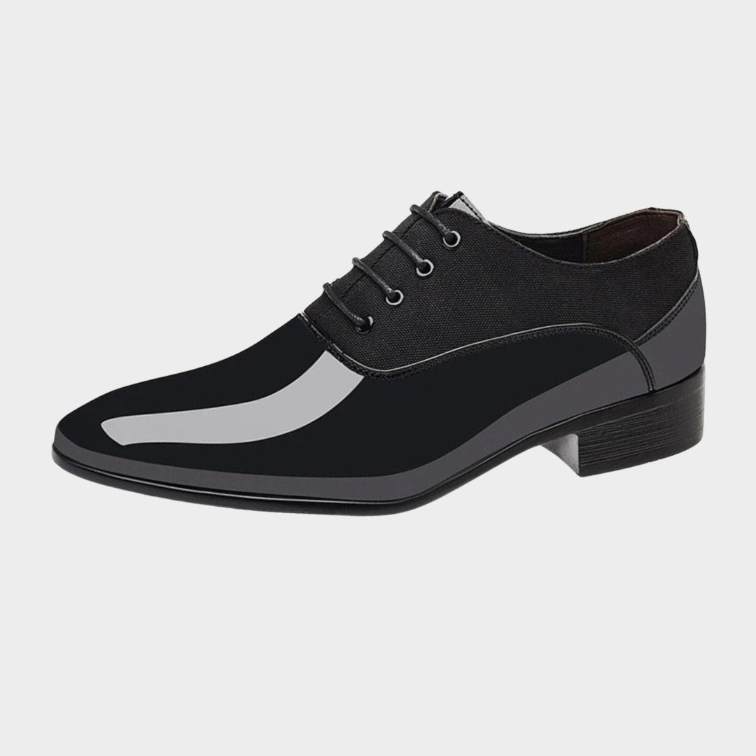 Patent Style Pointed-Toe Oxford Dress Shoes
