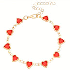 Ophelyra Garnetelle Heart Gold Bracelet