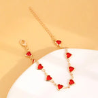 Ophelyra Garnetelle Heart Gold Bracelet