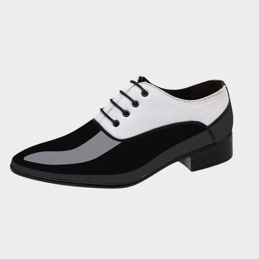 Patent Style Pointed-Toe Oxford Dress Shoes