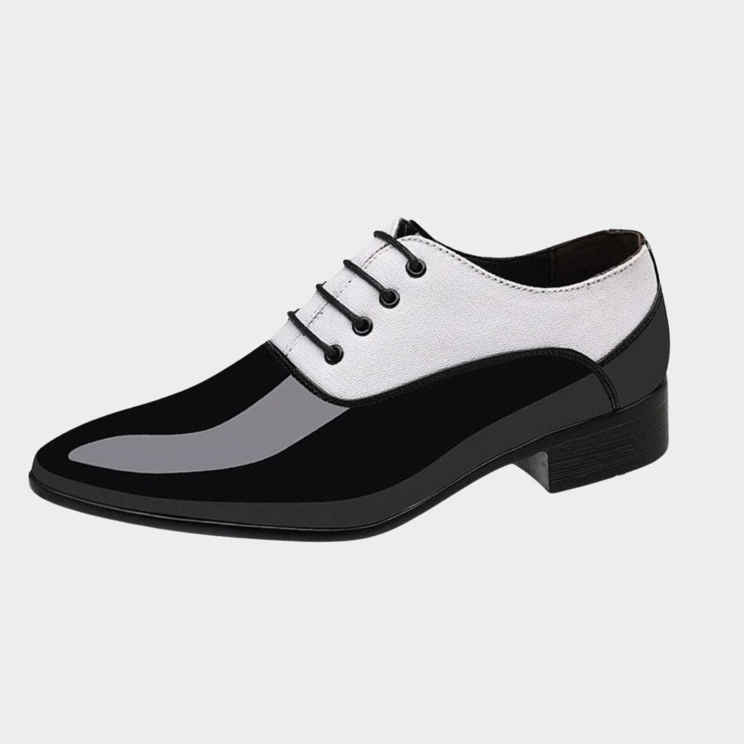 Patent Style Pointed-Toe Oxford Dress Shoes