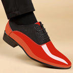 Patent Style Pointed-Toe Oxford Dress Shoes