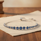 Round Cut Sapphire Tennis Bracelet