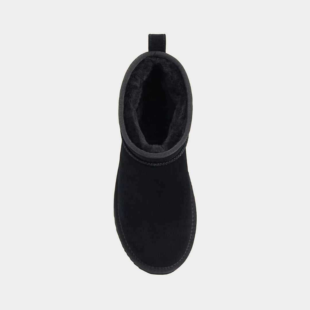 Suede Ankle Slip-On Winter Lounge Boots with Plush Lining