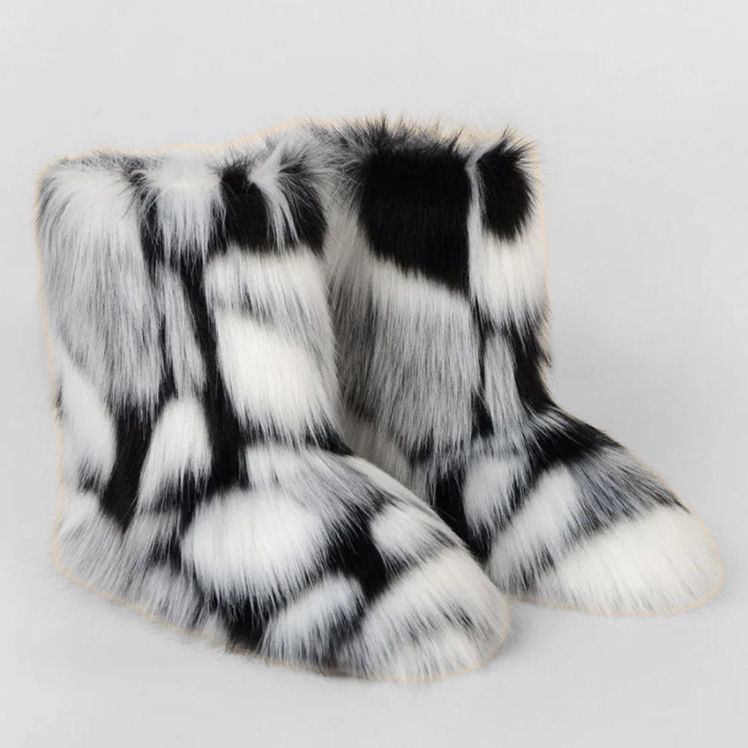 Faux Fur Mid-Calf Winter Statement Snow Boots