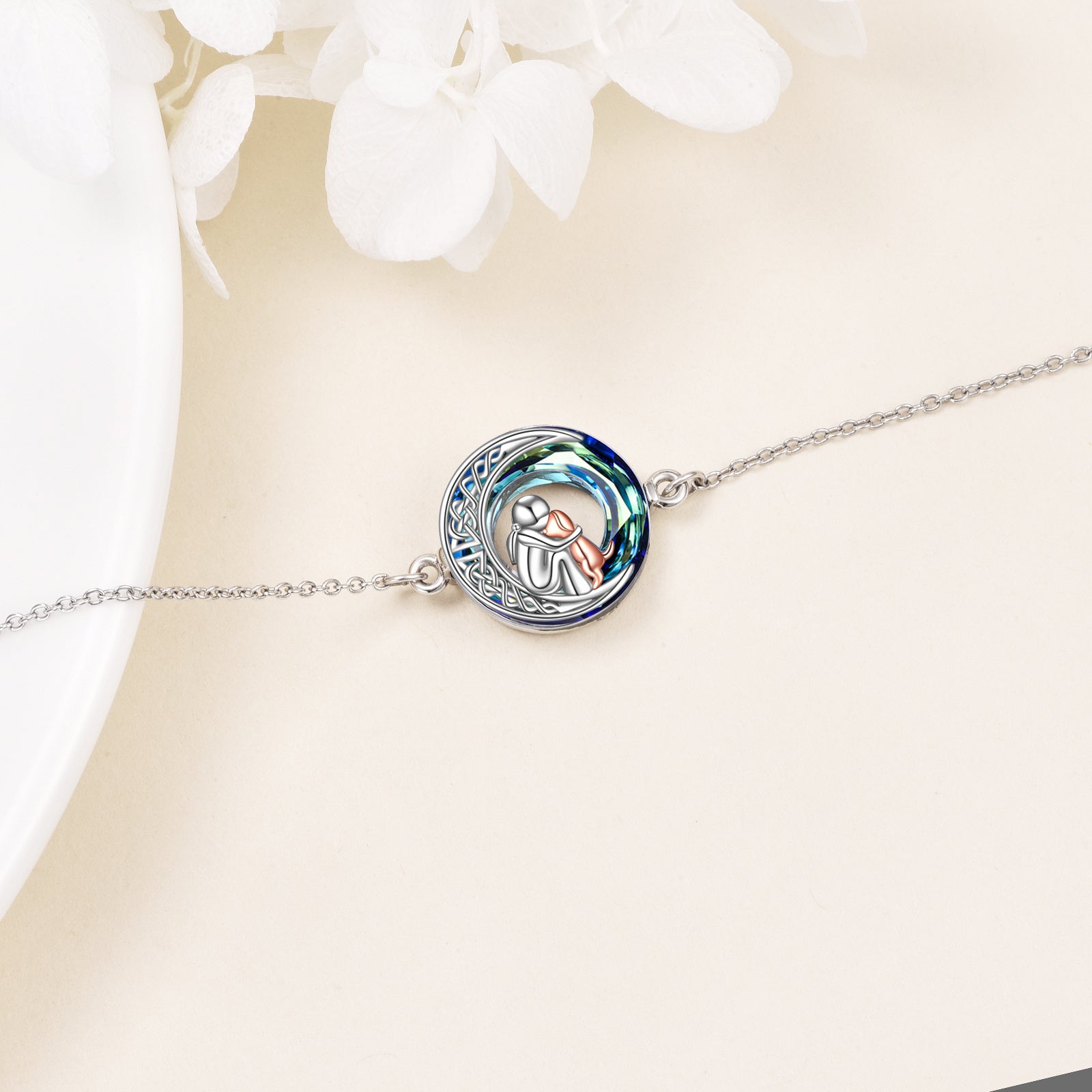 Silver Adjustable Dog Charm Bracelet