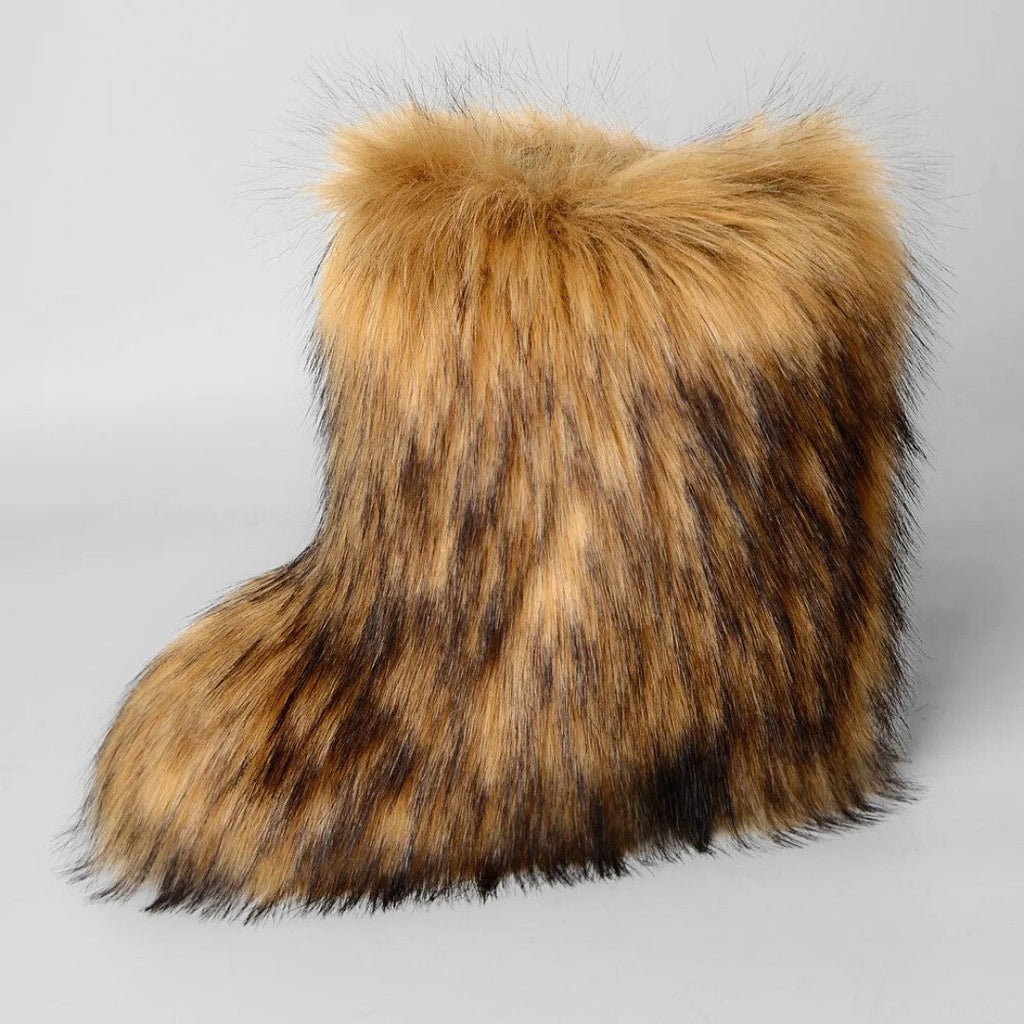 Faux Fur Mid-Calf Winter Statement Snow Boots