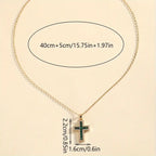 Solene Emerald Cross Pendant Gold Necklace