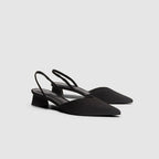 Slingback Pointed Toe Heels with Low Block Heel