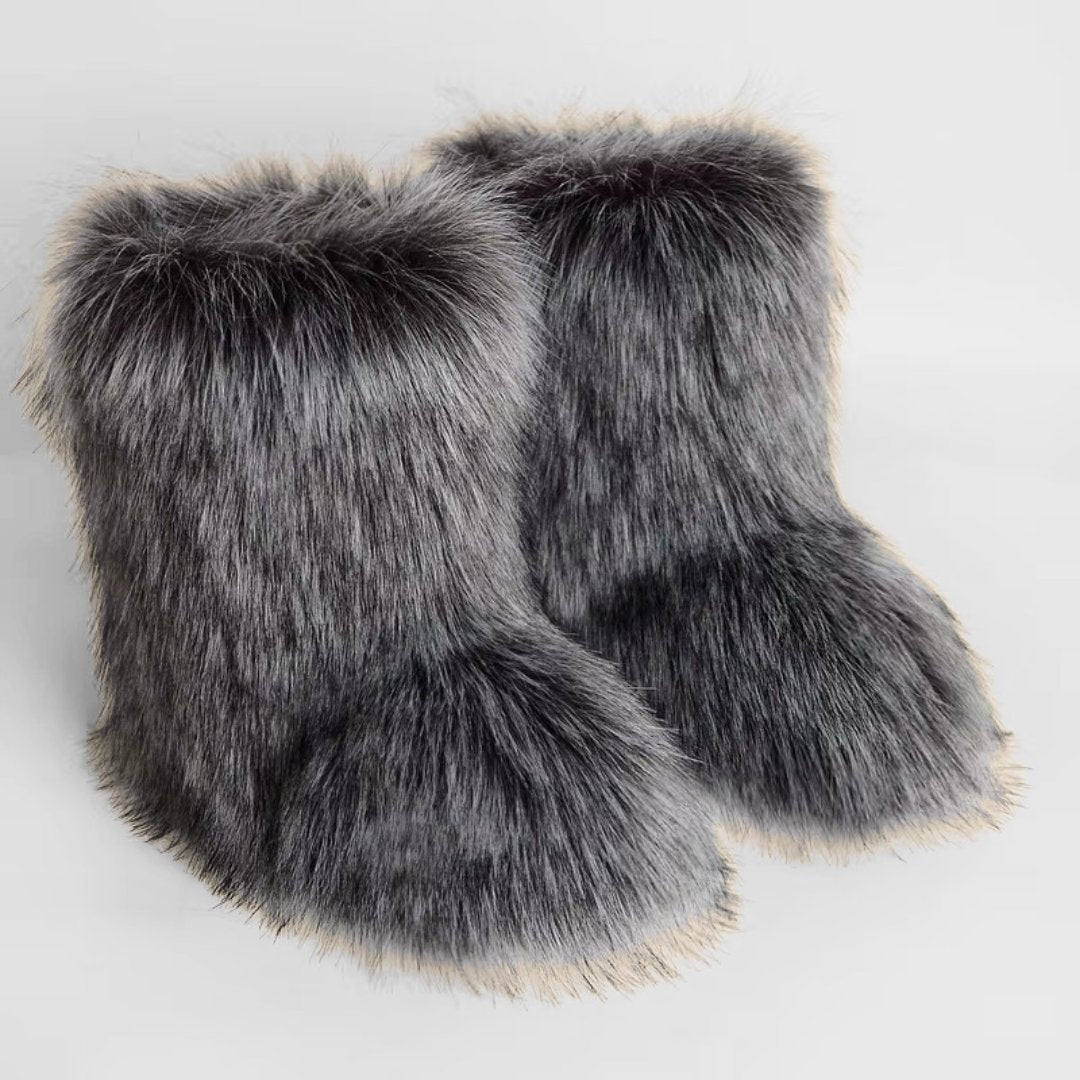 Faux Fur Mid-Calf Winter Statement Snow Boots
