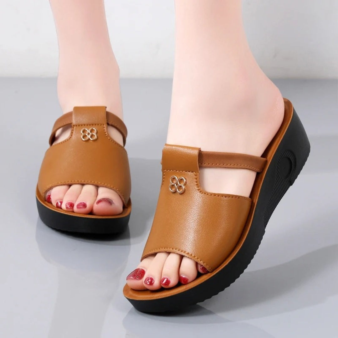 Leather Ankle Shoes with Anti-Slip Rubber Sole