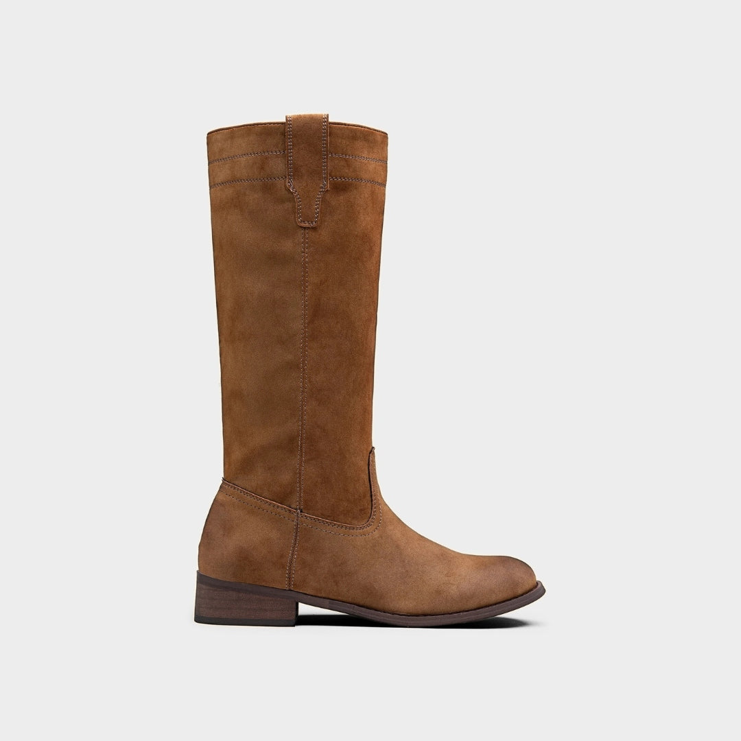 Classic Suede Mid-Calf Riding Boots