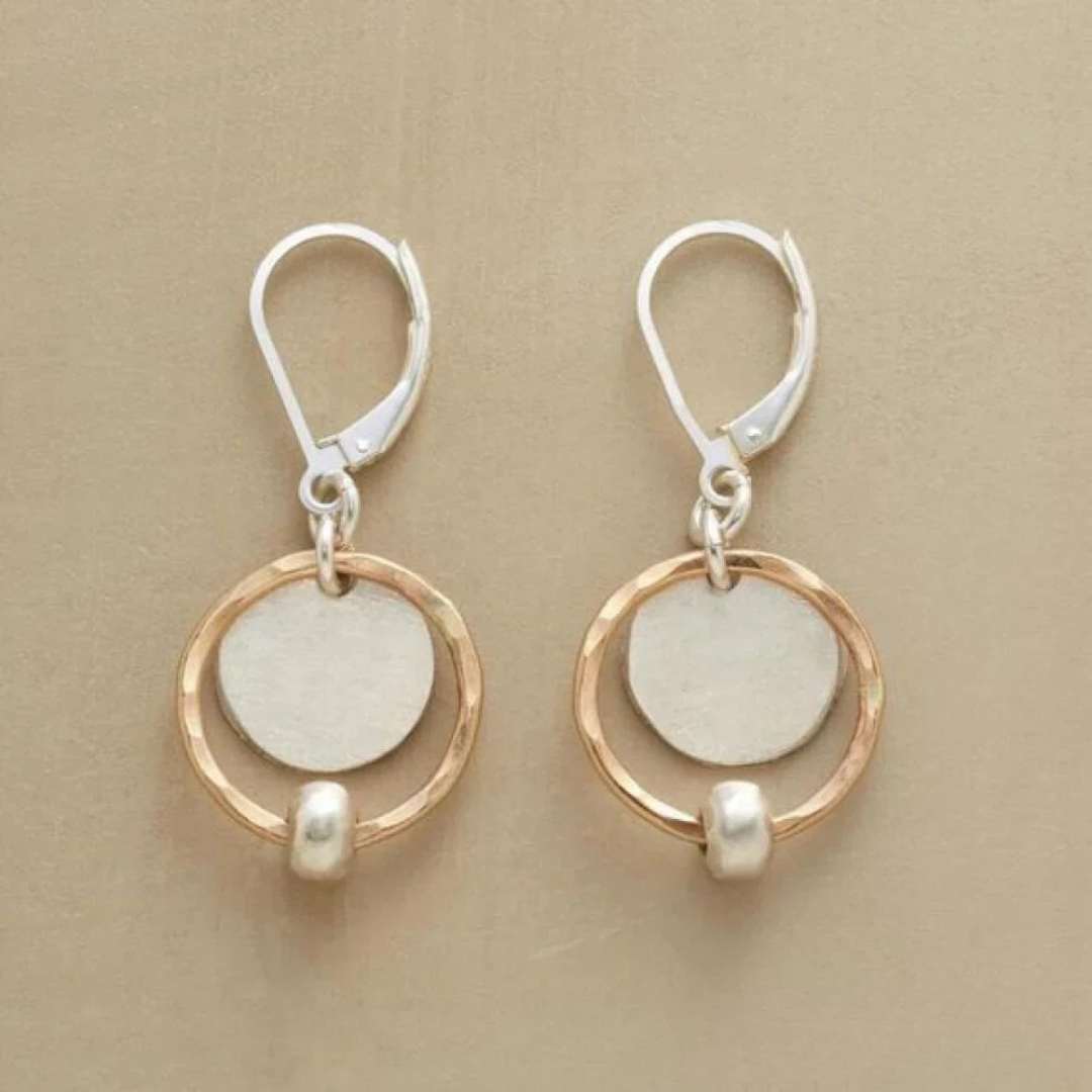 Stylish Gold and Silver Pearl Earrings