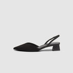 Slingback Pointed Toe Heels with Low Block Heel