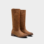 Classic Suede Mid-Calf Riding Boots