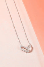 Double Oval Knot Pendant Diamond Necklace