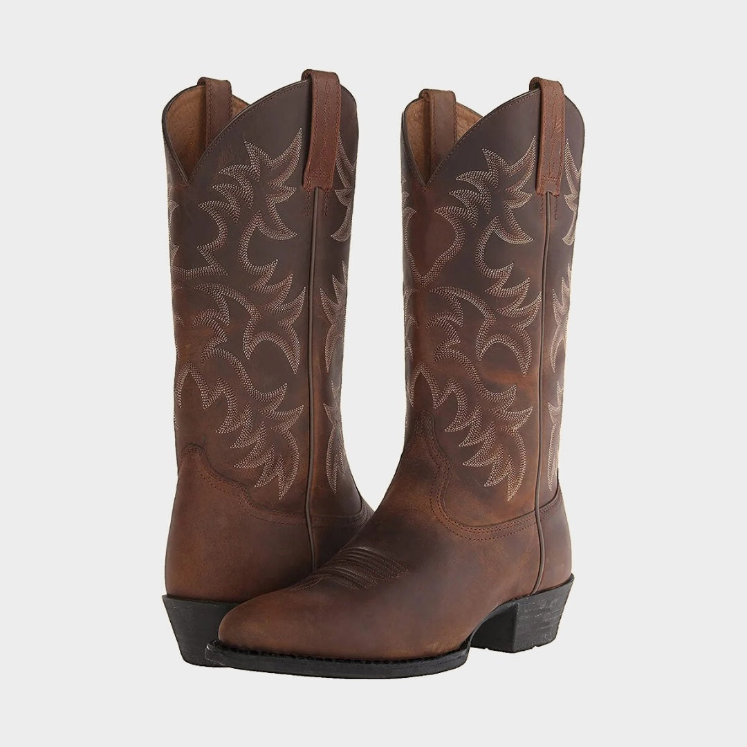 Embroidered Cowboy Riding Boots with Pointed Toe