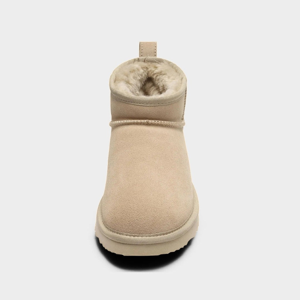 Suede Ankle Slip-On Winter Lounge Boots with Plush Lining