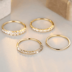 Golden Zirconia Stacking Rings