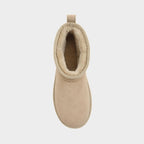 Suede Ankle Slip-On Winter Lounge Boots with Plush Lining