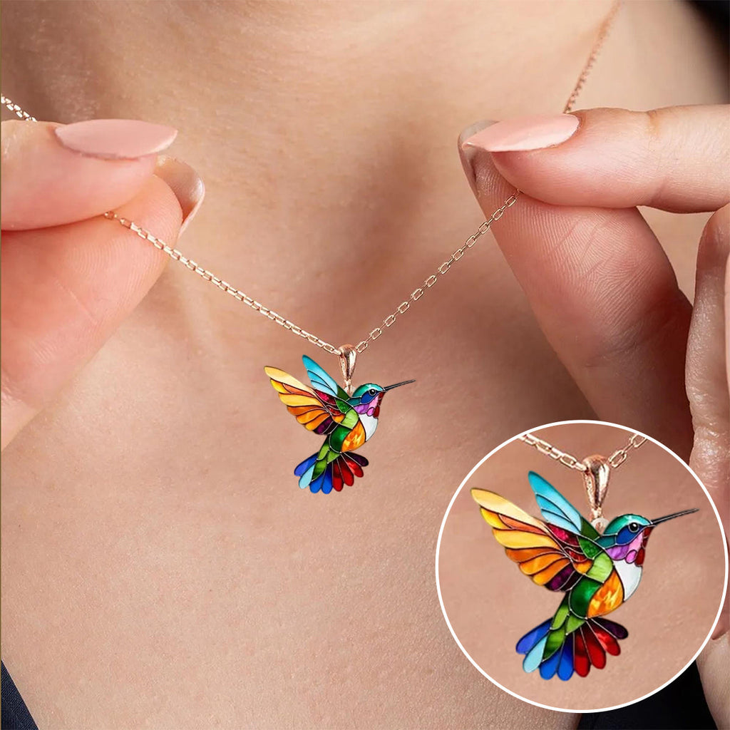 Hummingbird Necklace with Bonus Earrings