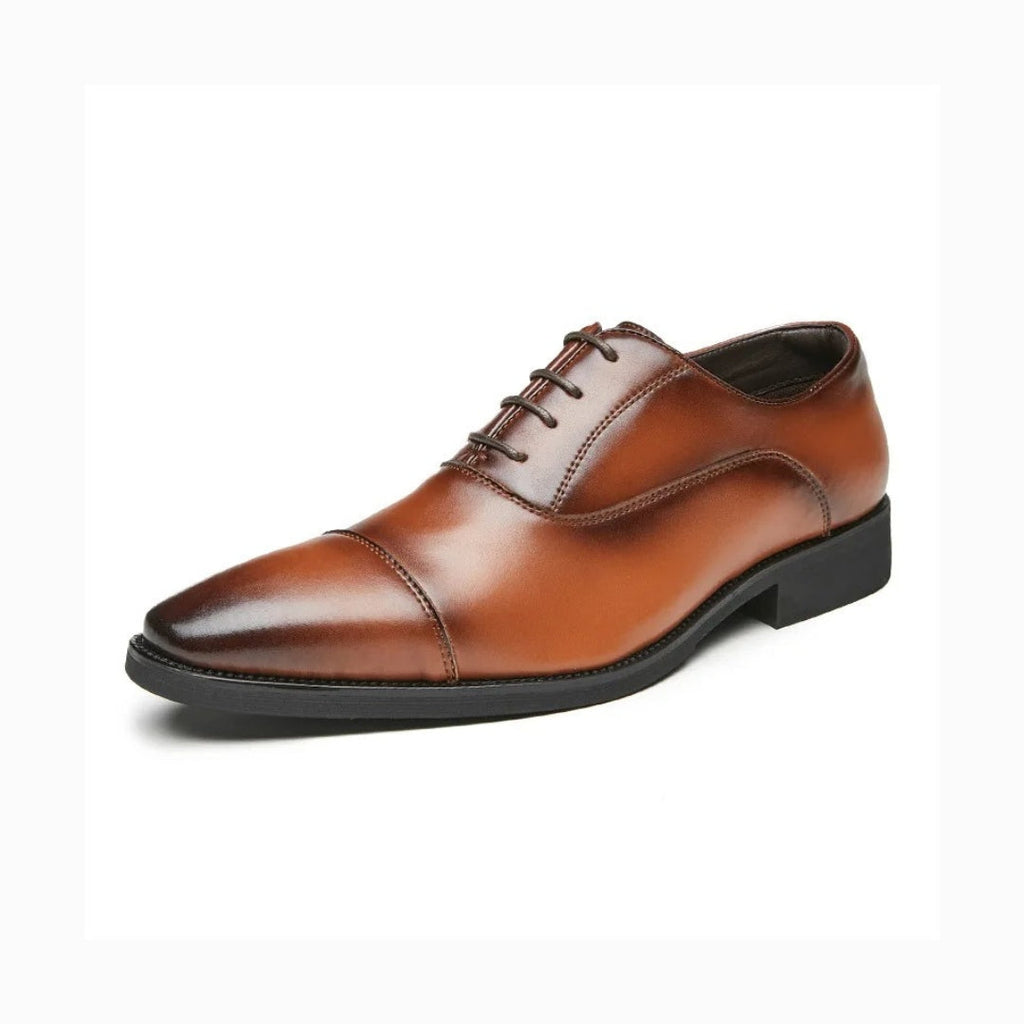 Waterproof Cow Leather Oxford Shoes with Pointed Toe