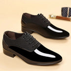 Patent Style Pointed-Toe Oxford Dress Shoes