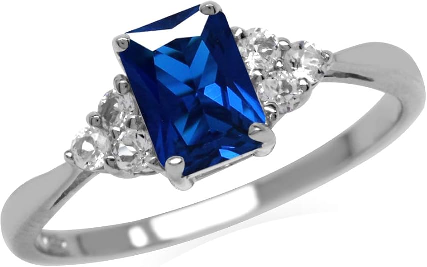 Octagon Cut Sapphire Ring