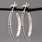 Unique Silvery Hoop Earrings