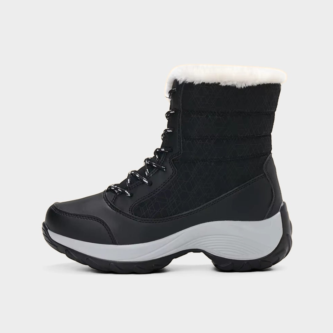 Winter Ankle Snow Boots with Faux Fur Lining and Platform Grip Sole