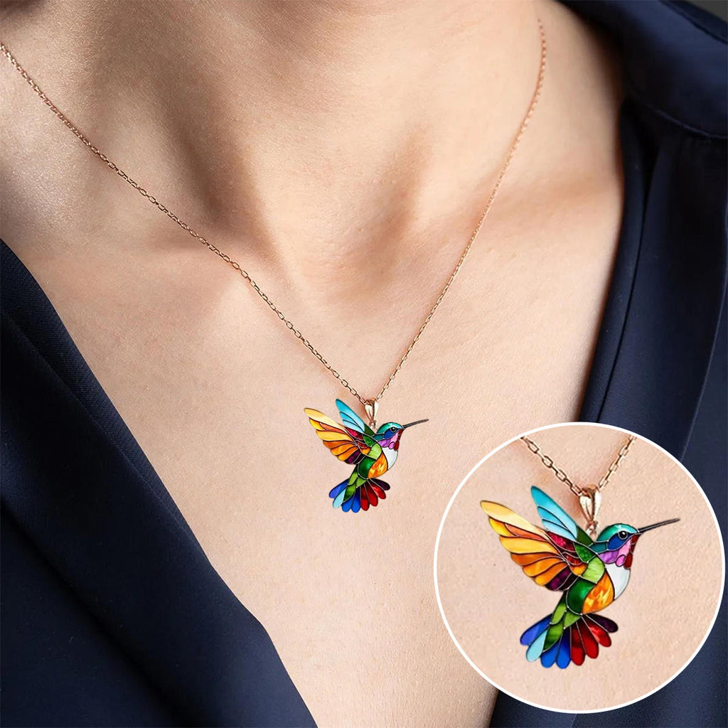 Hummingbird Necklace with Bonus Earrings
