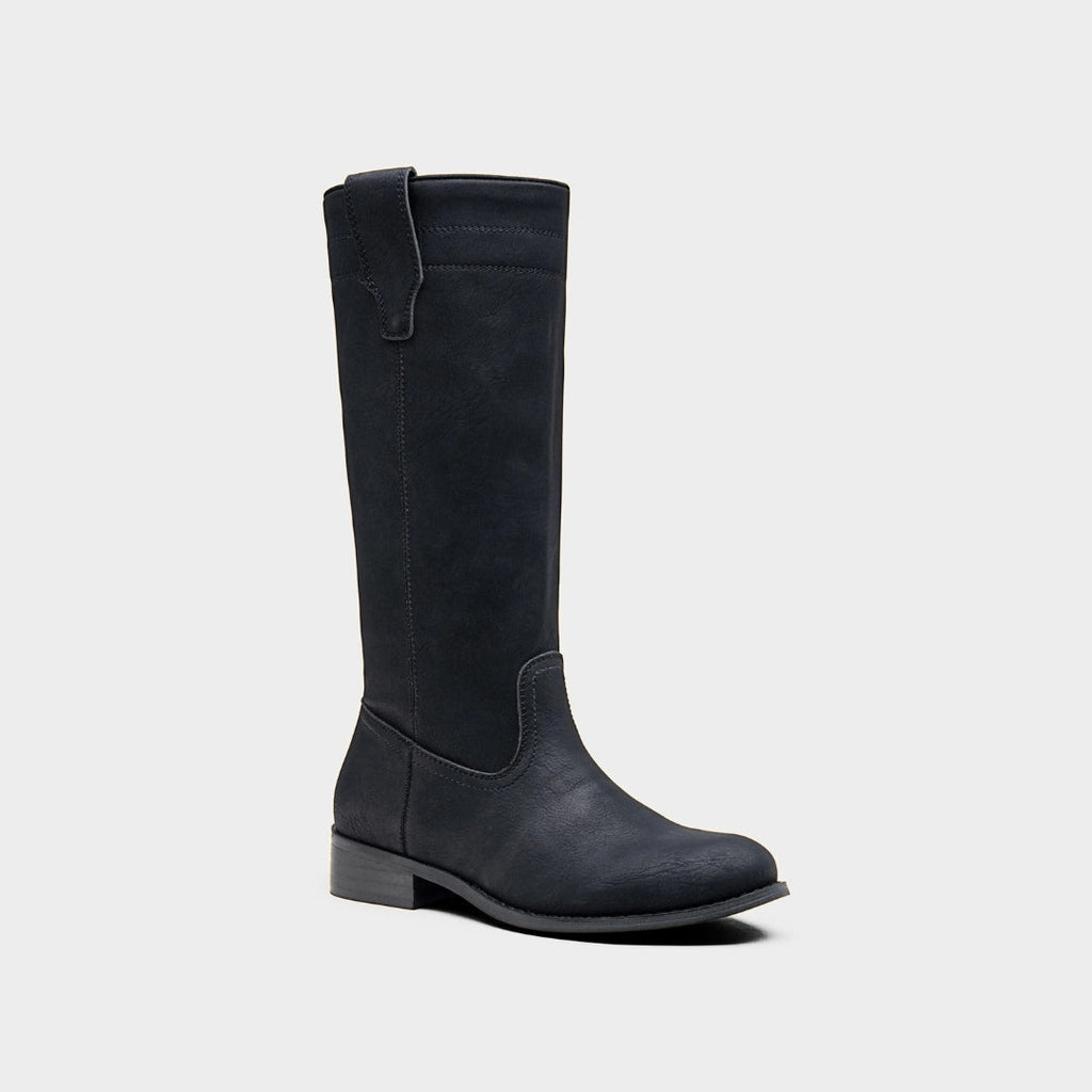 Classic Suede Mid-Calf Riding Boots