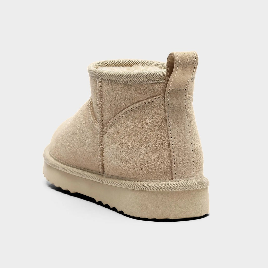 Suede Ankle Slip-On Winter Lounge Boots with Plush Lining