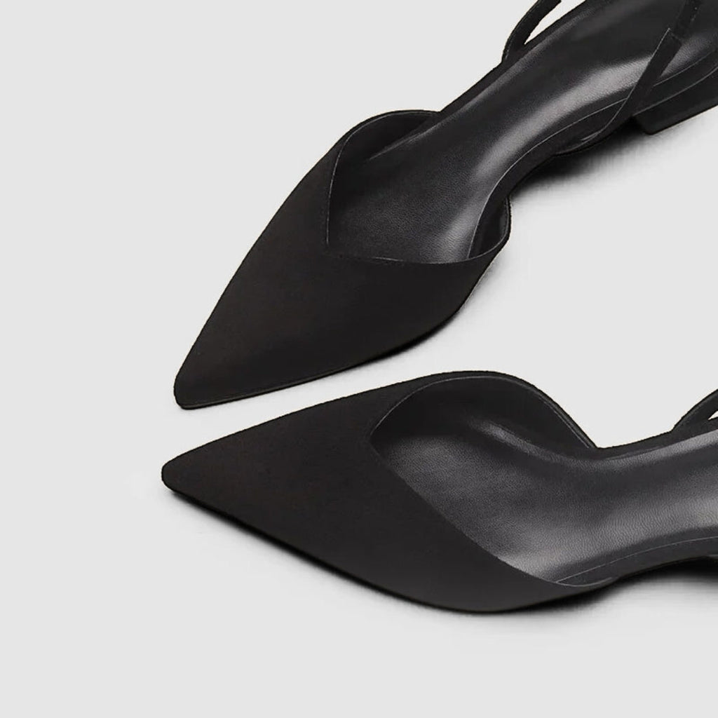 Slingback Pointed Toe Heels with Low Block Heel