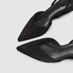 Slingback Pointed Toe Heels with Low Block Heel